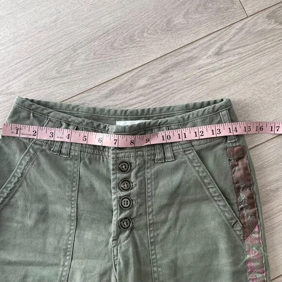 Anthropologie Pilcro Wanderer Utility Pants Women's Size 26 Green Camping Hiking - Picture 9 of 14